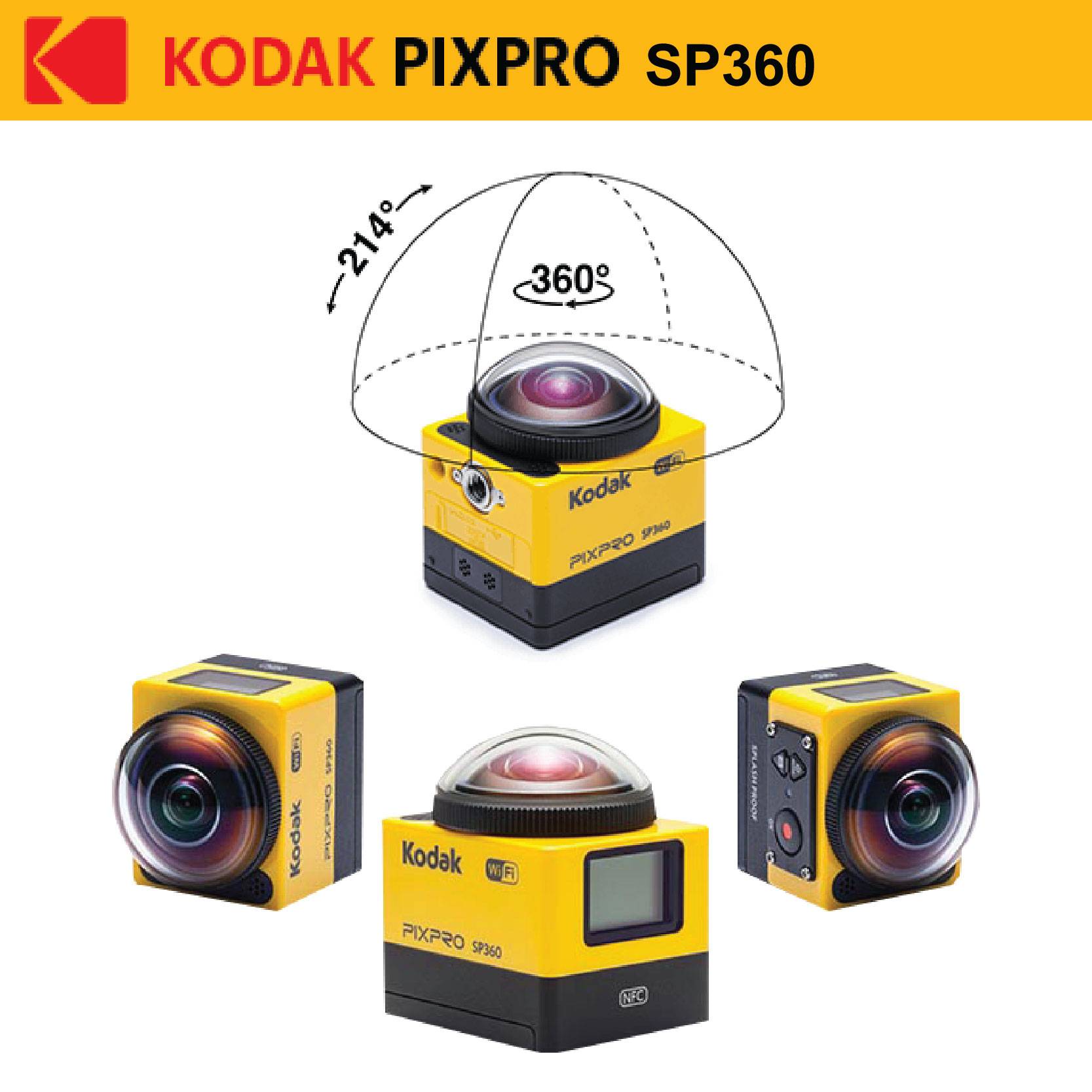 Kodak Action Camera - PixPro SP360 Extreme Pack - WiFi Full HD Wide